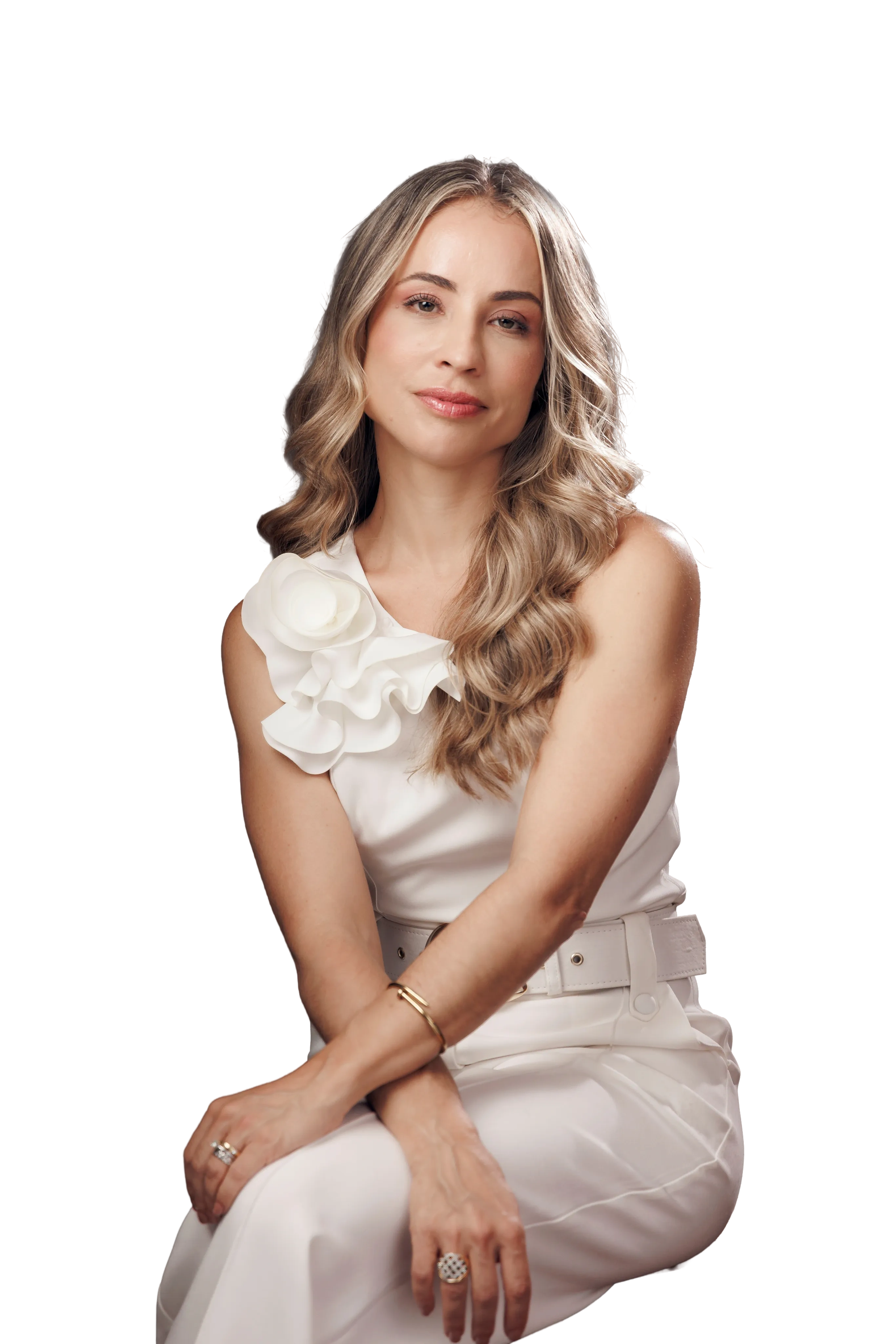 Portrait of Dr. Juliana Altavilla seated, wearing white.